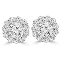 2.05 Ct Ladies Round Cut Diamond Stud Earring In 14 kt White Gold